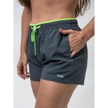 Imagem de Short Ocean Bravo Chumbo com Verde Neon-Feminino