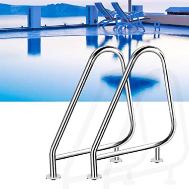 Imagem de KIDYBO Trilho de piscina de segurança corrimão de entrada de piscina corrimão dobrável para piscina corrimão à prova de ferrugem para uso interno e externo