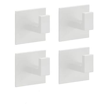 Imagem de NevStp 1-4 peças adesivo forte gancho de parede pendurado cabide cabide roupas cabide chuveiro roupão cozinha banheiro toalha ganchos preto, branco 4 peças