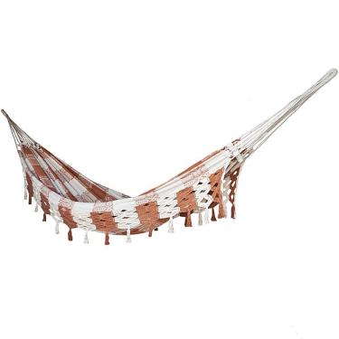 Imagem de Rede Grande Luxo De Dormir P/ Casal 4,40 Metros Várias Cores Cor:Caramelo Com Cru