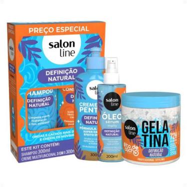 Imagem de Kit Salon Line Definição Natural: Shampoo, Creme Multifuncional 300ml,