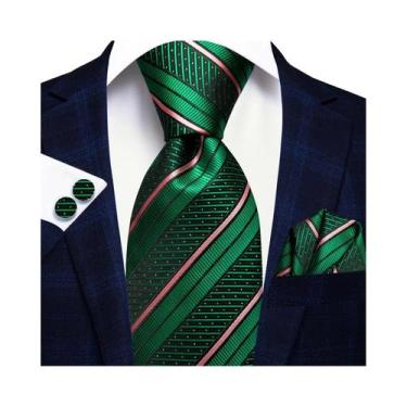 Imagem de Conjunto De Gravata, Abotoaduras E Lenço De Bolso Masculino Para Casam