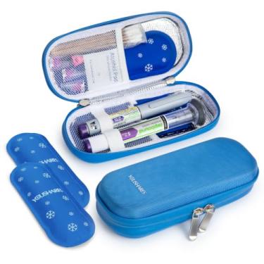Imagem de YOUSHARES Estojo de Viagem para Refrigerador de Insulina Aprovado Pela Tsa - Refrigerador Portátil para Medicamentos para Viagens E Vida Diária, Estojo de Viagem para Diabéticos com 2 Bolsas de Gelo