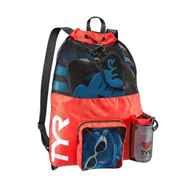 Imagem de TYR, Mochila Big Mesh Mummy para natação, academia e treino, Vermelho, Único