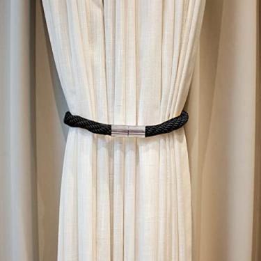 Imagem de Prendedor Para Cortina Abraçadeira Fecho Magnetico Forte Cordão Grosso Linda Decoração e Útil Para Segurar do Vento 1 Peça… Cor: Preto