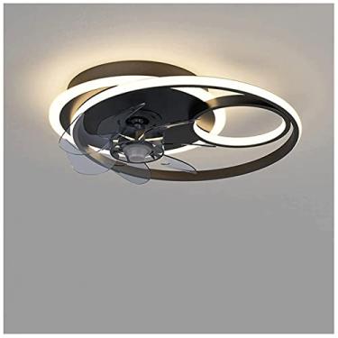 Imagem de Ventilador de Teto Ventilador de teto com escurecimento contínuo, ventilador de teto interno de perfil baixo de 3 velocidades, lustre de LED de 56 W com controle remoto Lustre