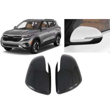 Imagem de Luyhok Capa de espelho de porta lateral de carro para Kia Seltos 2021 2022 2023 2024 acessórios de decoração externa, peças de capa de espelho retrovisor automotivo