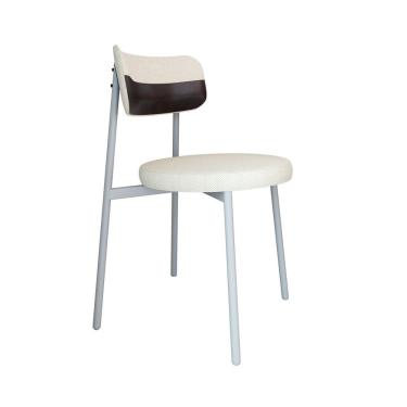 Imagem de Cadeira Kyta Fixa com 4 Pés 50 X 44,7 X 83,8 Cm com 1 Unidade Palha/Café/Branco