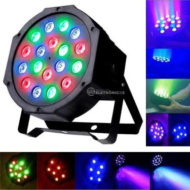Imagem de Canhão Refletor Rgb Jogo De Luz 18 Led Strobo Iluminação - Lucky