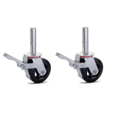 Imagem de Kit 02 Rodizio Para Andaime Roda De Borracha Ferro Nbr 6494 - Colson R