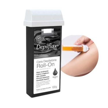 Imagem de Refil Cera Depilação Roll On Depilatória Depilflax Negra 100g