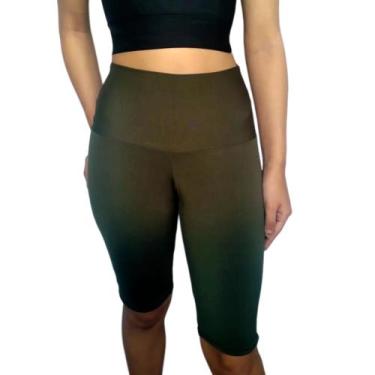 Imagem de Bermuda Feminina Justa Cós Cintura Alta Lisa Suplex Pp Ao Plus Size - 