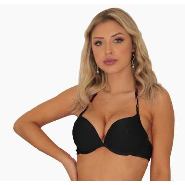 Imagem de Sutiã de Biquíni Turbo Aumentax 3D Canelados - Divance, Preto luminus,
