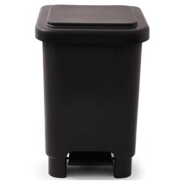 Imagem de Lixeira retangular 25l c/ pedal preto larplasticos