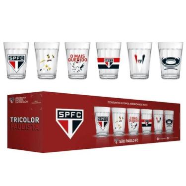 Imagem de Copo Americano Conjunto Kit 6 Times de Futebol Licenciado 190ML - ALLM