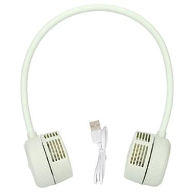 Imagem de Mbeysaq Ventilador universal de pescoço de mangueira com ajuste de 3 níveis USB recarregável, mãos sem lâminas, ventilador de pescoço para viagens, esportes, escritório