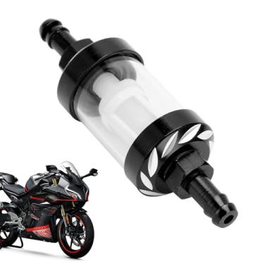 Imagem de SamWinGear Filtro De Combustível Para Motor Pequeno, Em Linha, Removível, Vidro Metálico, 1,1" X 3,46" 0,31", Alto Fluxo, Preto, Universal, Estilo Moderno, Motocicleta, Quadriciclo, Motocross