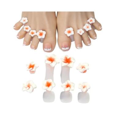 Imagem de Separadores De Dedos De Silicone Macio Com Design De Flor, Pacote Com 