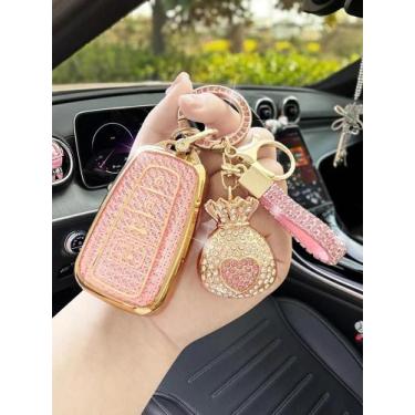 Imagem de Capa Feminina Rosa Para Chaveiro Com Chaveiro Para Toyota RAV4 Camry C