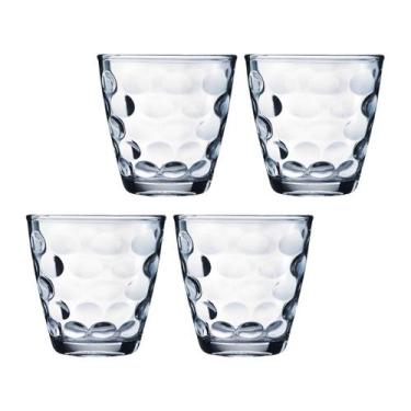 Imagem de Jogo Transparente Redondo Bangkok 4 Copos 250ML Vidro Suco - WELLMIX, 