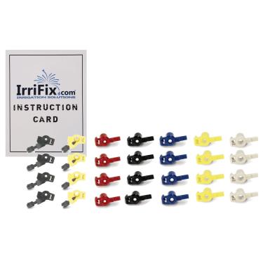 Imagem de IrriFix Conjunto de bico de pássaro de chuva para Maxi Paw 2045A e Maxi Bird 2045-PJ Impact Rotor Sprinkler Heads, com soluções de irrigação de cartão de instruções - 4 conjuntos de 7 variações de bocal