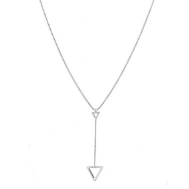 Imagem de Colar Cordao triângulos vazados Folheada Prata 925 - Papillon Semi Jói