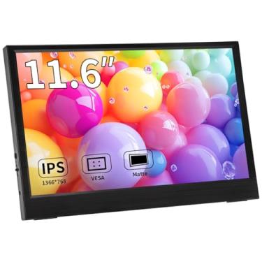 Imagem de Magedok Monitor portátil de 11,6 polegadas, tela HDMI pequena IPS HD 1366 x 768, USB duplo, tela externa de baixa potência para laptop, PC, Mac, Switch Rasp Pi Xbox, segundo monitor leve com suporte