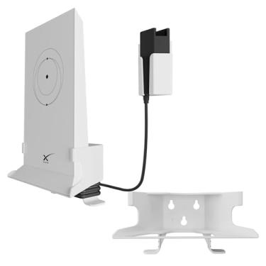 Imagem de SONGCHEER Kit de montagem de parede 2 em 1 para roteador WiFi StarLink Mesh V2, incluindo suporte de parede para o roteador StarLink e suporte de parede para o adaptador Ethernet StarLink, fácil de