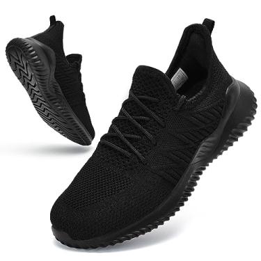 Imagem de PPQ Tênis Feminino Sem Cadarço Para Caminhada, Leve, Confortável, Casual, Treino, Ioga Ou Tênis, Corrida, Preto, 8,5