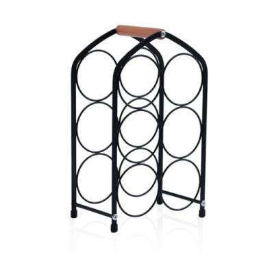 Imagem de Rack para vinhos minimalista: rack compacto com capacidade para 6 garrafas (desmontável para montagem pelo próprio)
