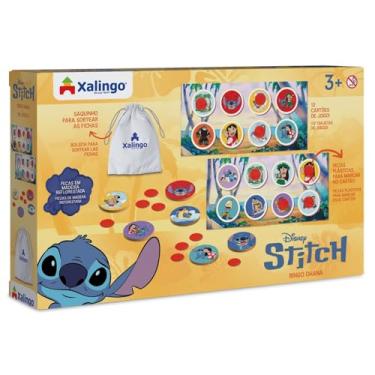 Imagem de Xalingo Jogo Bingo Ohana Stitch Madeira 30 Peças e 12 Cartelas