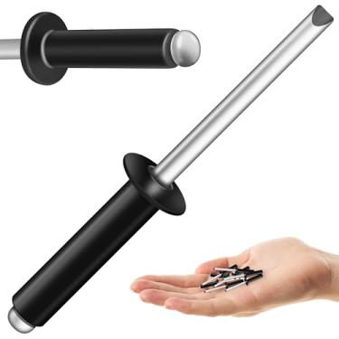 Imagem de Mywish (300 peças) 5/81.3 cm x 5/20.3 cm Black Blind Pop Rebites de alumínio e mandril de aço, rebites abertos 5/32 para metal