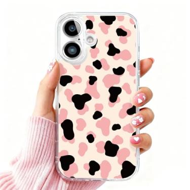 Imagem de DSJIFGEW Design de capa transparente padrão para iPhone 16 | Antiamarelamento, parte traseira rígida, proteção contra quedas de nível militar, suporta carregamento sem fio