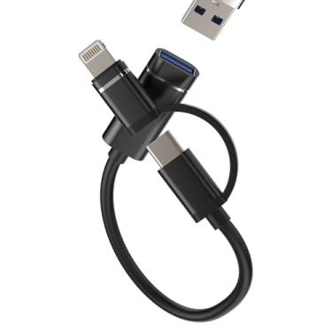 Imagem de Cabo USB para tipo C Lightning OTG 2 em 1 para Apple para iPhone 15 14 13 12 Pro Max para iPad MacBook compatível com conector Samsung, cabo, USB-C, mouse, teclado, leitor de cartão, conversor