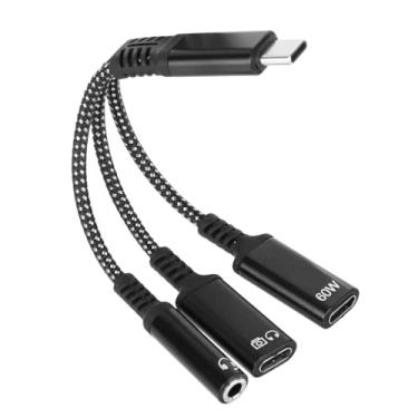 Imagem de 3 em 1 Adaptador USB-C para Fone de Ouvido de 3,5mm e Carregador, Entrada Auxiliar e Carregamento Rápido PD Compatível com iPhone 15/16/17 Pro/Max/Plus iPad Galaxy S23/S24 Ultra