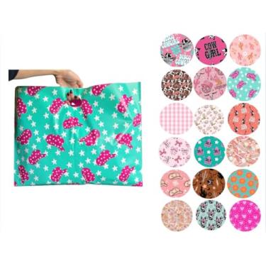 Imagem de Trendy Chick Mailers - Pacote com 100 produtos cortados em matriz e sacolas de compras/perfeito para lojas de varejo, boutiques, lojas de presentes e festivais | designs ocidentais, bonitos e modernos