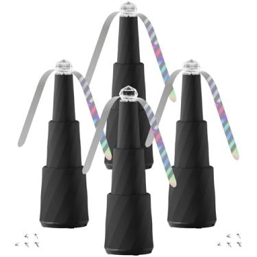 Imagem de Ventiladores de mosca para mesas 4 pacotes, ventilador de comida para manter as moscas longe, ao ar livre, interno, ventilador de mosca com lâminas holográficas, alimentado por bateria para piquenique