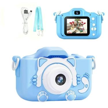 Imagem de Câmera Infantil, Lente Dupla para Bebês e Crianças Pequenas, Câmeras Frontal e Traseira para Fotografia e Gravação de Vídeo, Segurança à Prova de Quedas (Azul)