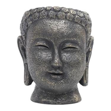 Imagem de Ioensy Vaso de plantas em formato de cabeça de Buda, coleção inovadora, recipiente para flores ideal para escritório, quintal, ou casa de campo, 9 Cm X 9.4 Cm X 11 Cm