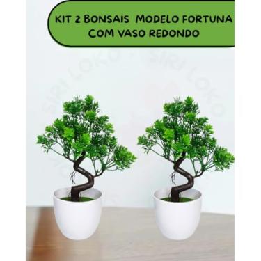 Imagem de Genérico, Kit 2 Bonsais Fortuna Artificial Vaso Redondo – Natural Sem Manutenção