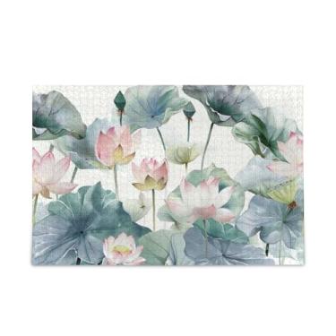 Imagem de WELLDAY Quebra-cabeça flor de lótus 500 peças grande jogo de arte para adultos adolescentes