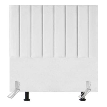 Imagem de Cabeceira Cama Solteiro Box 100 Cm Lídia Corino E Frame Branco