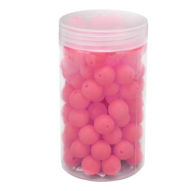 Imagem de Cryfokt Contas Redondas de Silicone, Cores Vibrantes para Fabricação de Chaveiros, Colares de Pulseiras, Contas de Silicone Em Massa de 15 Mm para Artesanato DIY, 105 Peças de Soltas de para Decoração de Ambiente (Rosa bebê)