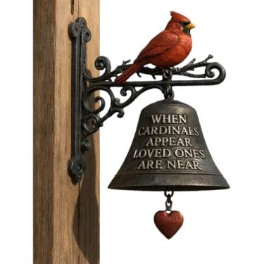 Imagem de Sino De Jantar Para Alpendre - Decoração de Jardim Design Pássaro Vermelho | Campainha De Porta Da Frente,Para Proprietários Colecionadores Casa De Campo Entrada Quintal Alpendre Portão