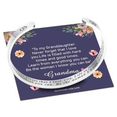 Imagem de Pulseiras de prata de aço inoxidável para mulheres, joias modernas, presentes para neta, avó, ansiedade, pulseira, pingente de prata inspirador, presentes de aniversário personalizados, joias de verão