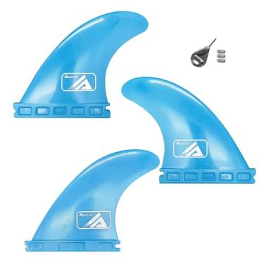 Imagem de Barbatanas de aba única e dupla para surf/SUP para longboard, prancha de surf e paddleboard, barbatanas de surfe reforçadas com propulsor, aba única e dupla (Fu-437-azul)