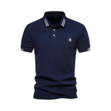 Imagem de Camisas Polo Masculinas 100% Algodão De Manga Curta, Roupas Casuais De