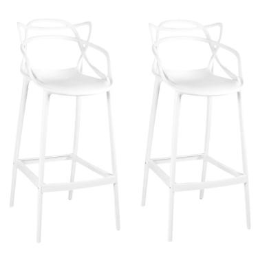 Imagem de Kit 2 Banquetas  Encosto Design Cozinha/bancada - Branco