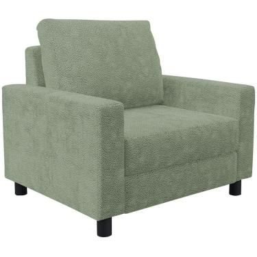 Imagem de Poltrona Decorativa Para Sala De Estar E Recepção Malta L02 Bouclê Oliva - Lyam Decor