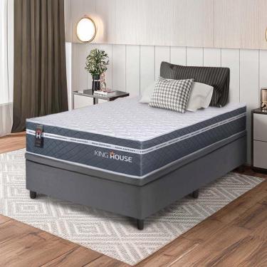 Imagem de Cama Box Baú Cairo Molas Ensacadas 96x203 Cinza King House